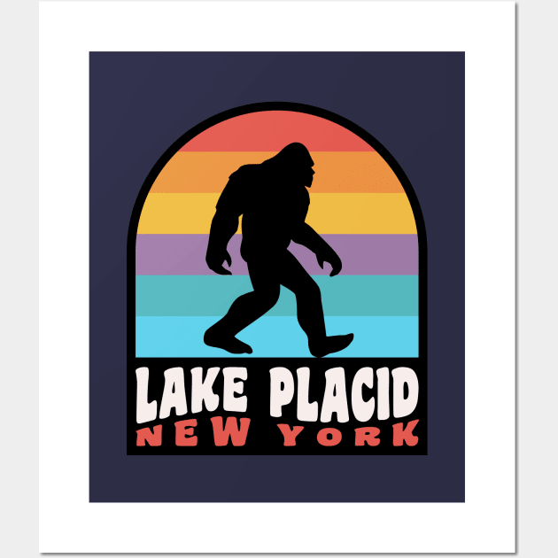 Lake Placid NY Bigfoot Sasquatch Adirondack Mountains Wall Art by PodDesignShop